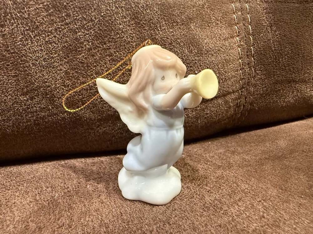 Precious Moments Avon Angel Playing Horn Christmas Ornament 1996